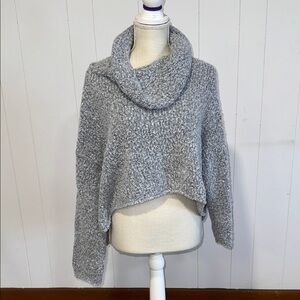 Free People Soft Gray Cowl Neck Sweater
